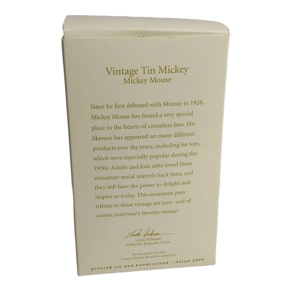 Hallmark Keepsake Mickey Mouse Ornament Christmas Holiday Tin 2009 with Box - Picture 6 of 10